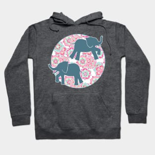 Tiny Elephants in Fields of Flowers Hoodie